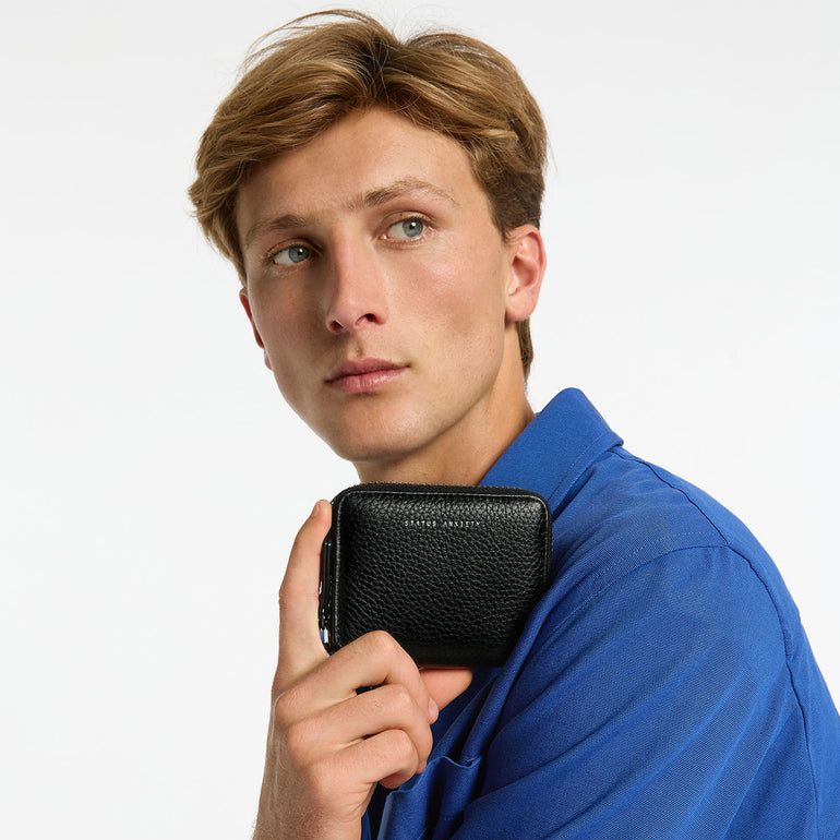 Status Anxiety Wayward Black Leather Wallet For Men