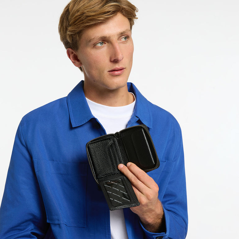 Status Anxiety Wayward Black Leather Wallet For Men