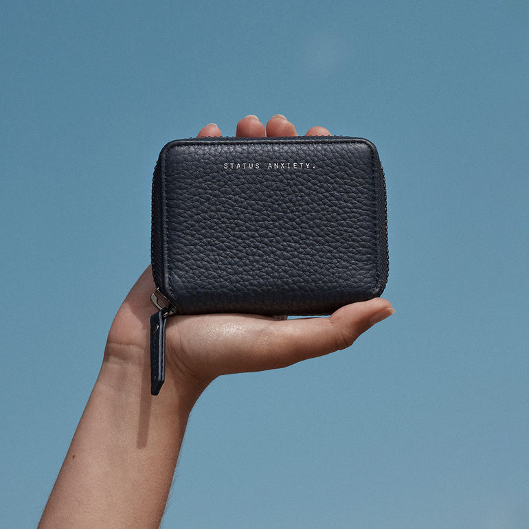 Status Anxiety Wayward Women's Leather Wallet Midnight Blue