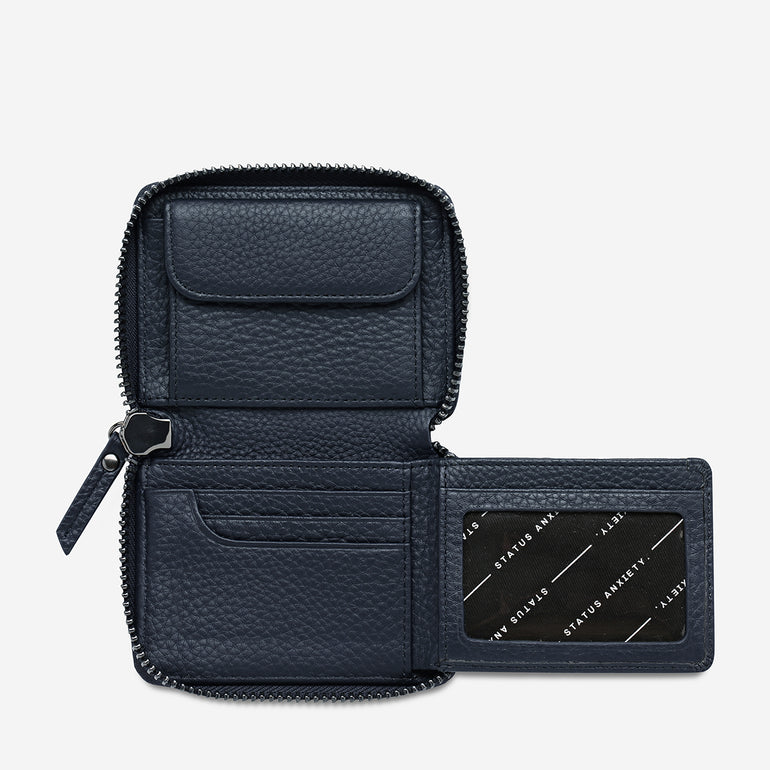 Status Anxiety Wayward Women's Leather Wallet Midnight Blue