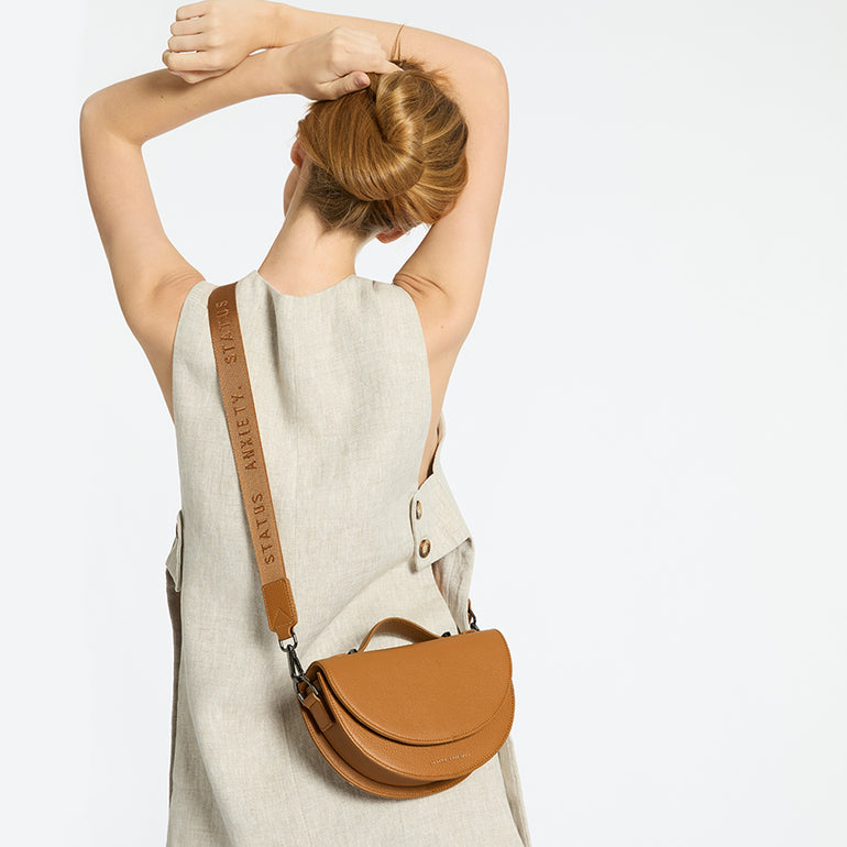 Status Anxiety Tan Thin Web Strap for Bags