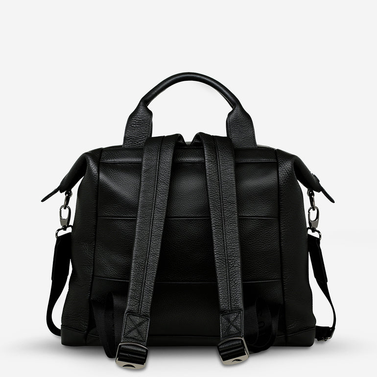 Status Anxiety Comes In Waves Leather Baby Bag Black