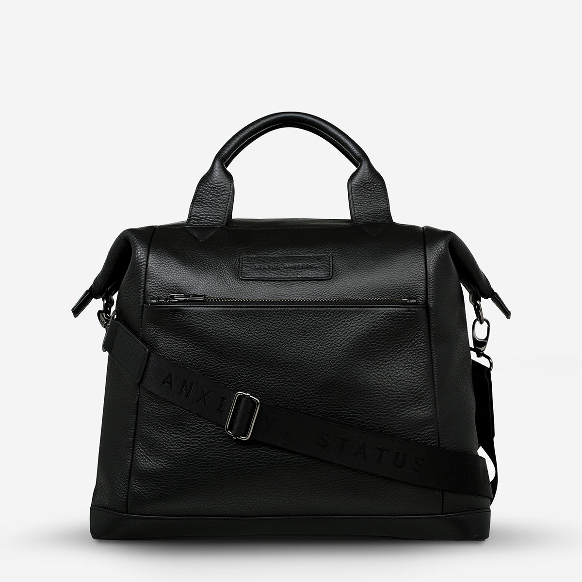 Status Anxiety Comes In Waves Leather Baby Bag Black