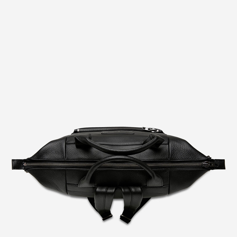 Status Anxiety Comes In Waves Leather Baby Bag Black