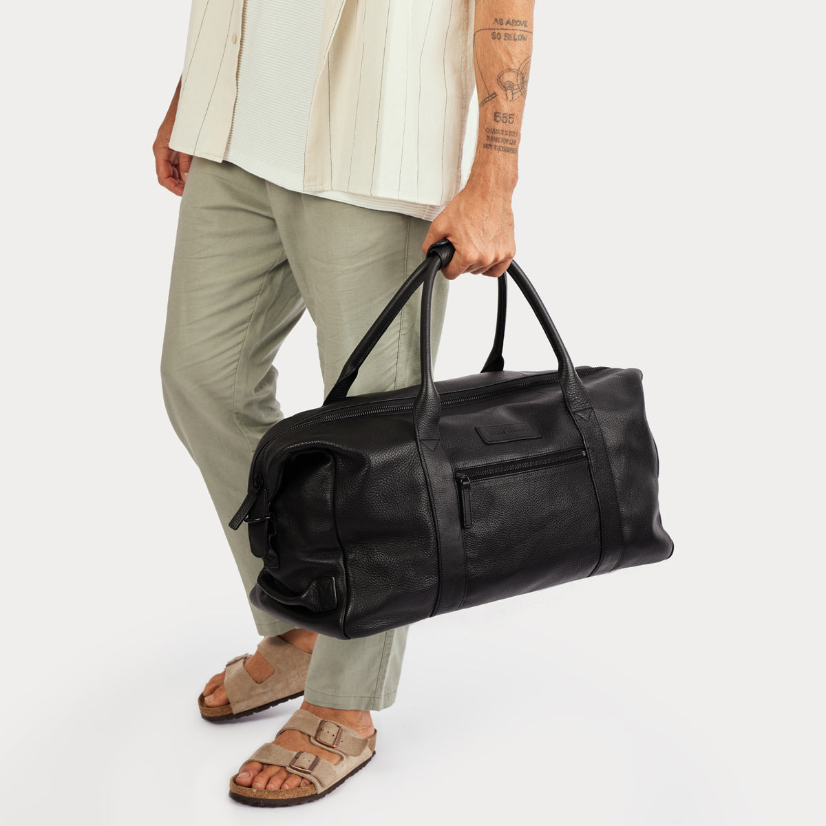 Status Anxiety Everything I Wanted Leather Duffle Bag Black