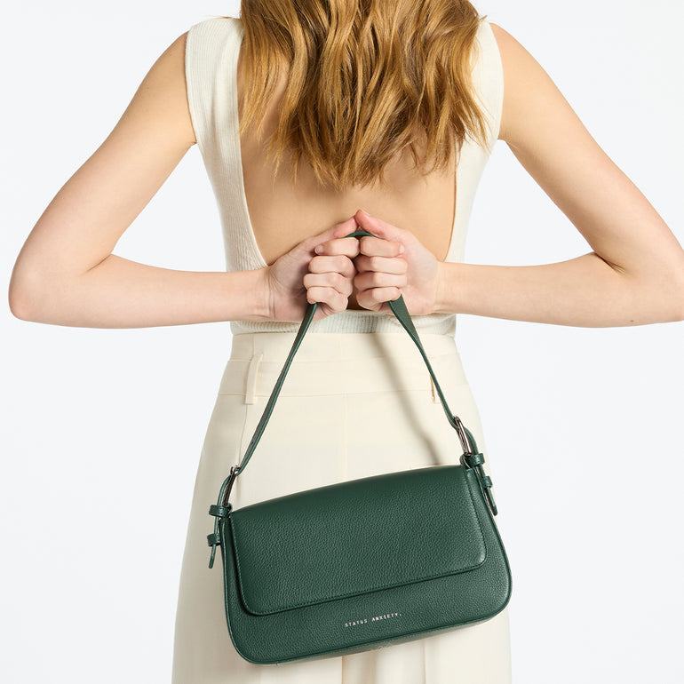 Status Anxiety Figure You Out Women's Leather Shoulder Bag Green