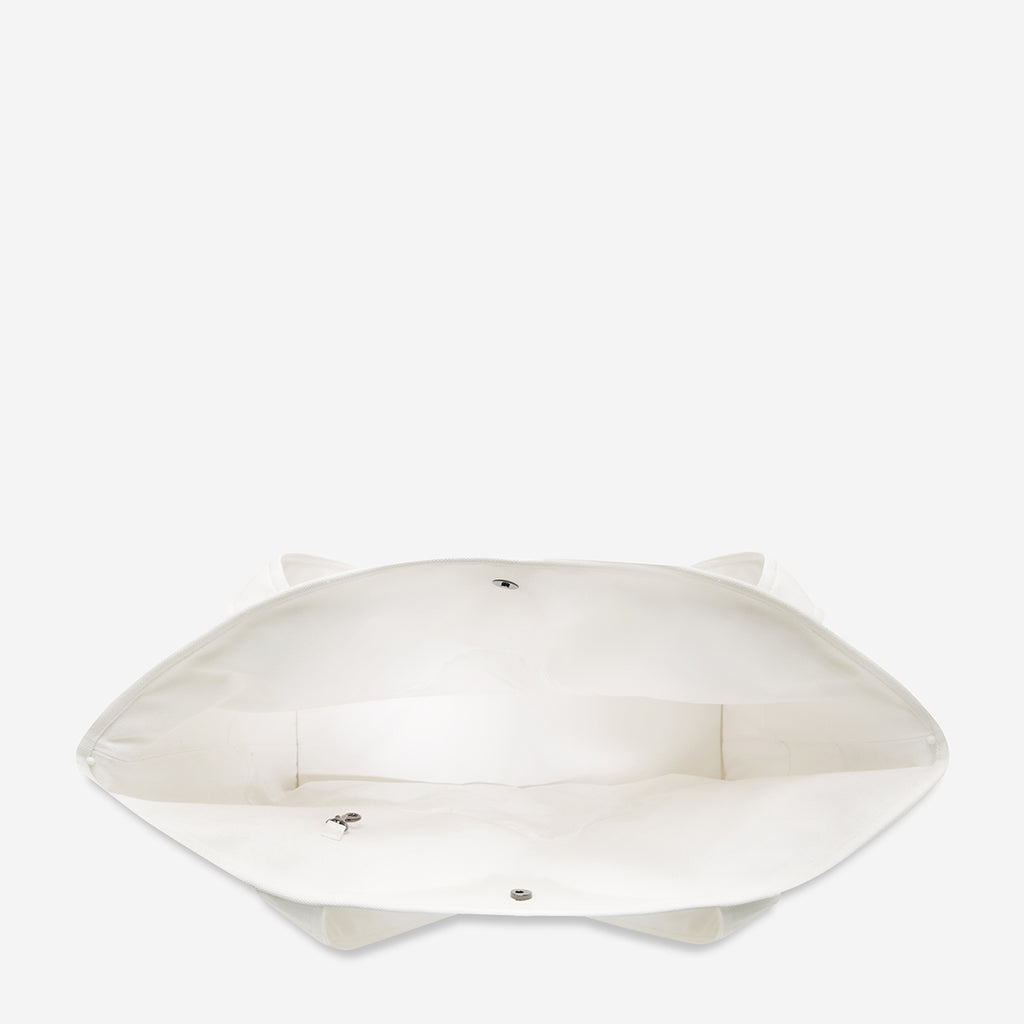 In the Light White Beach Tote Bag Status Anxiety®