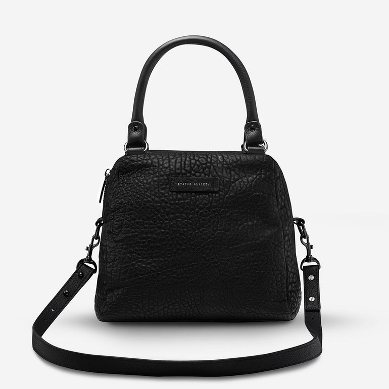 Status Anxiety Last Mountains Women's Leather Handbag Black Bubble