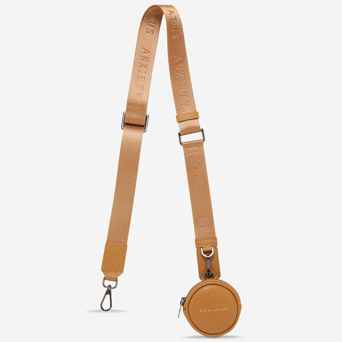 Status Anxiety Tan Thin Webbed Strap for Bags 
