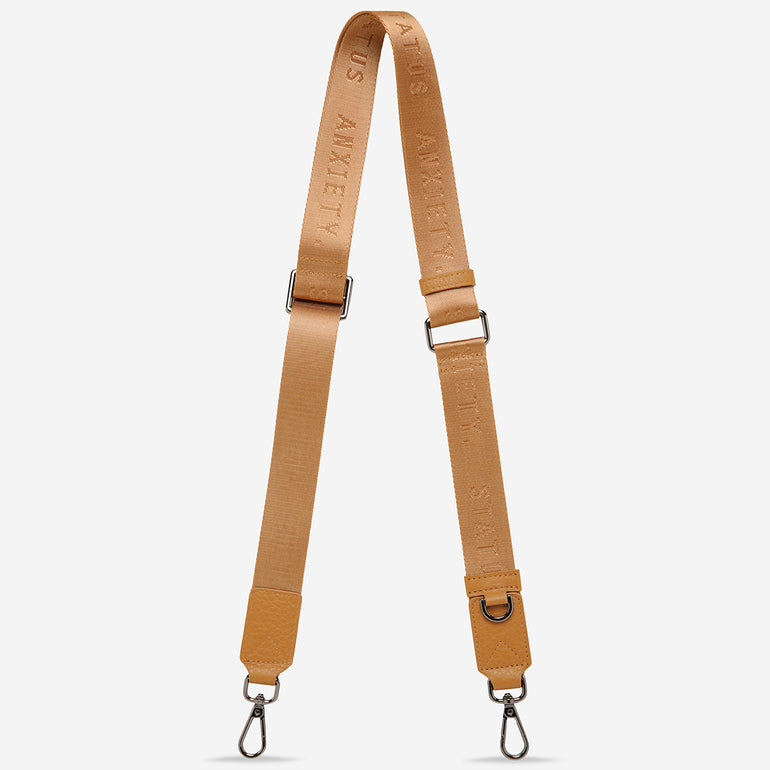Status Anxiety Tan Thin Webbed Strap for Bags 