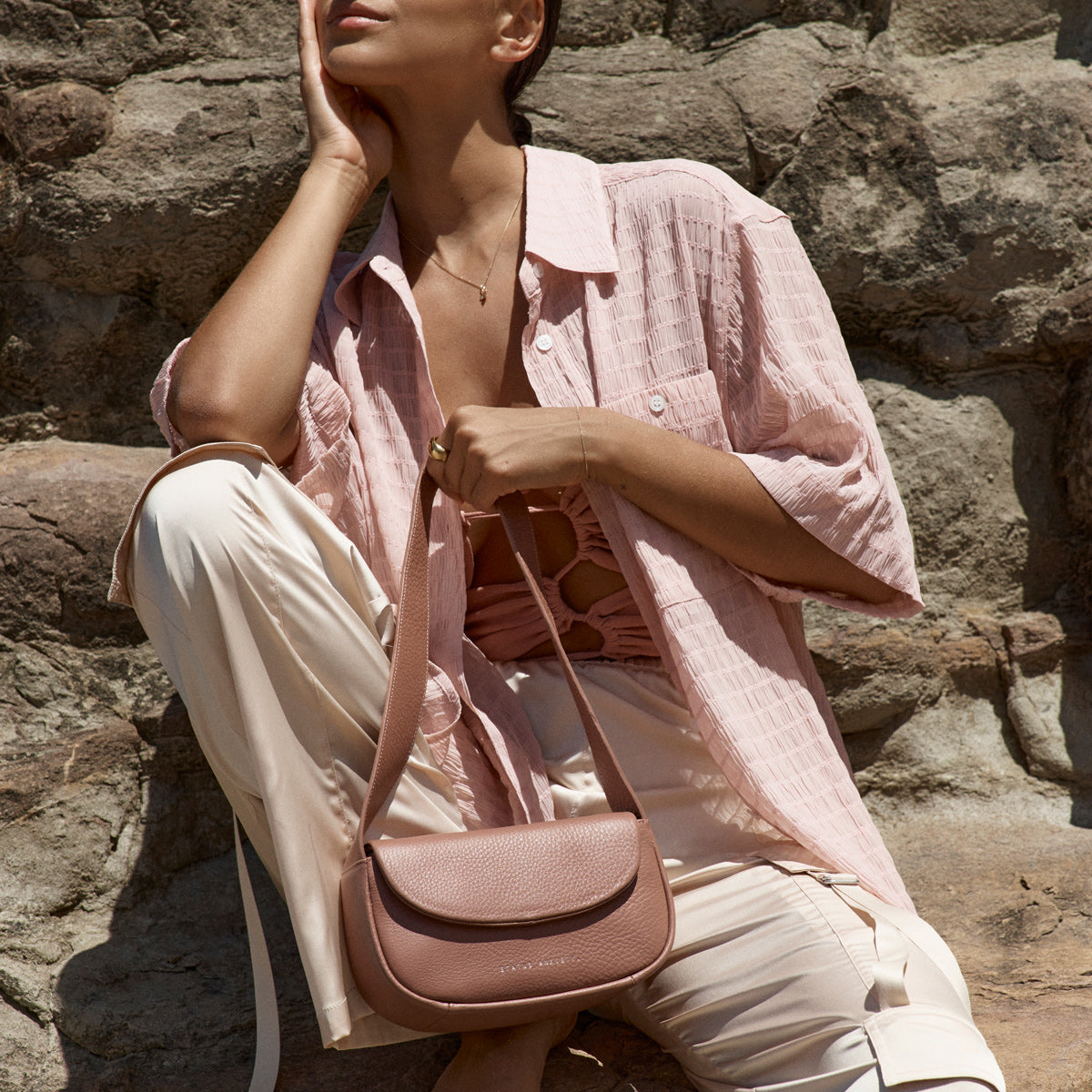Status Anxiety One of these days Women's Leather Bag Dusty Rose