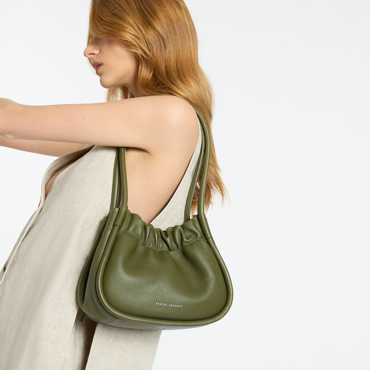Status Anxiety Ordinary Pleasures Women's Leather Handbag Khaki
