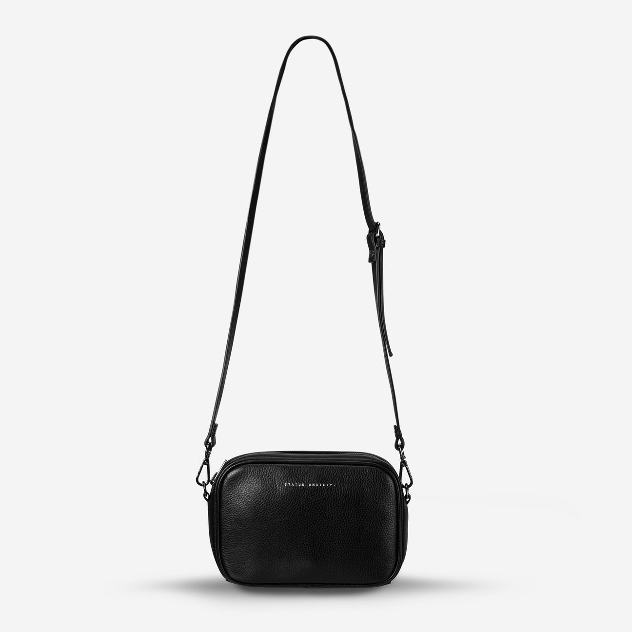 Glued To You Women's Black Leather Crossbody Bag | Status Anxiety®