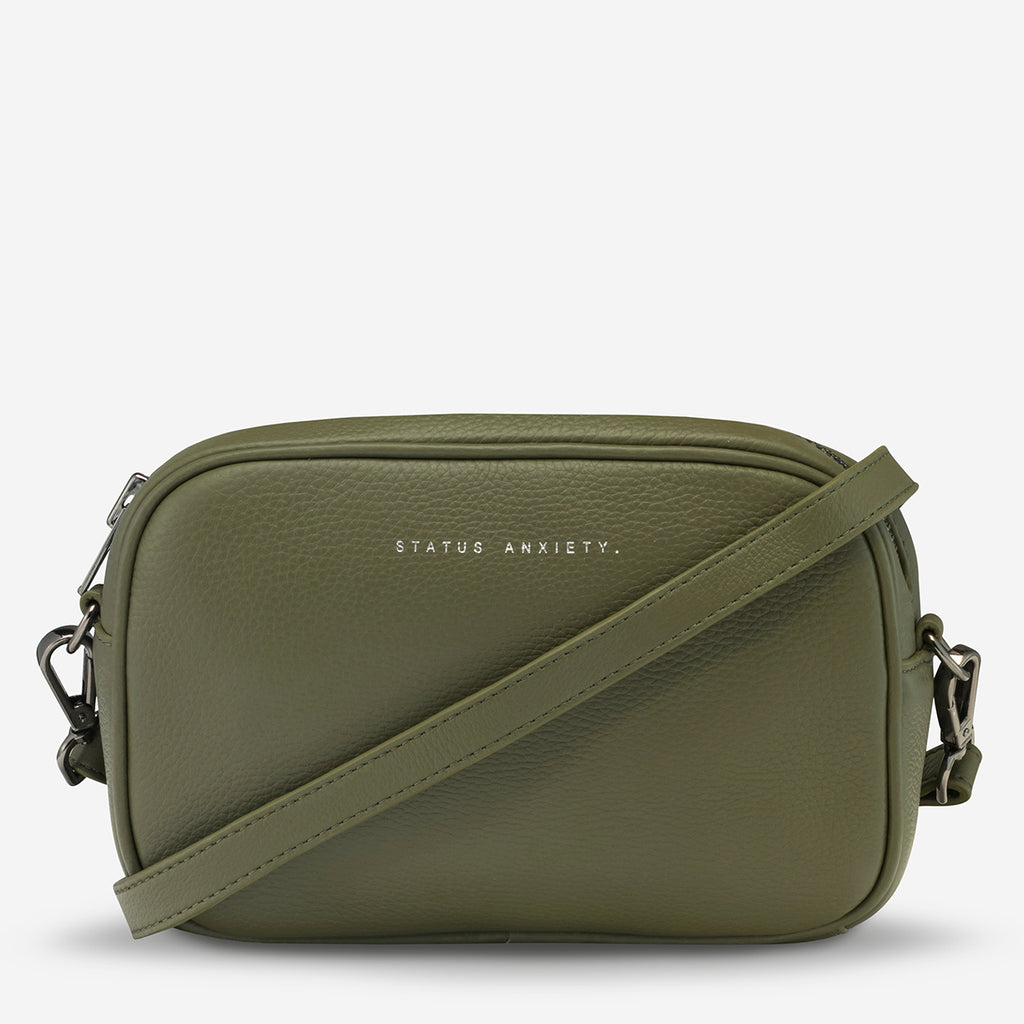 Plunder Women's Khaki Leather Crossbody Bag Status Anxiety®