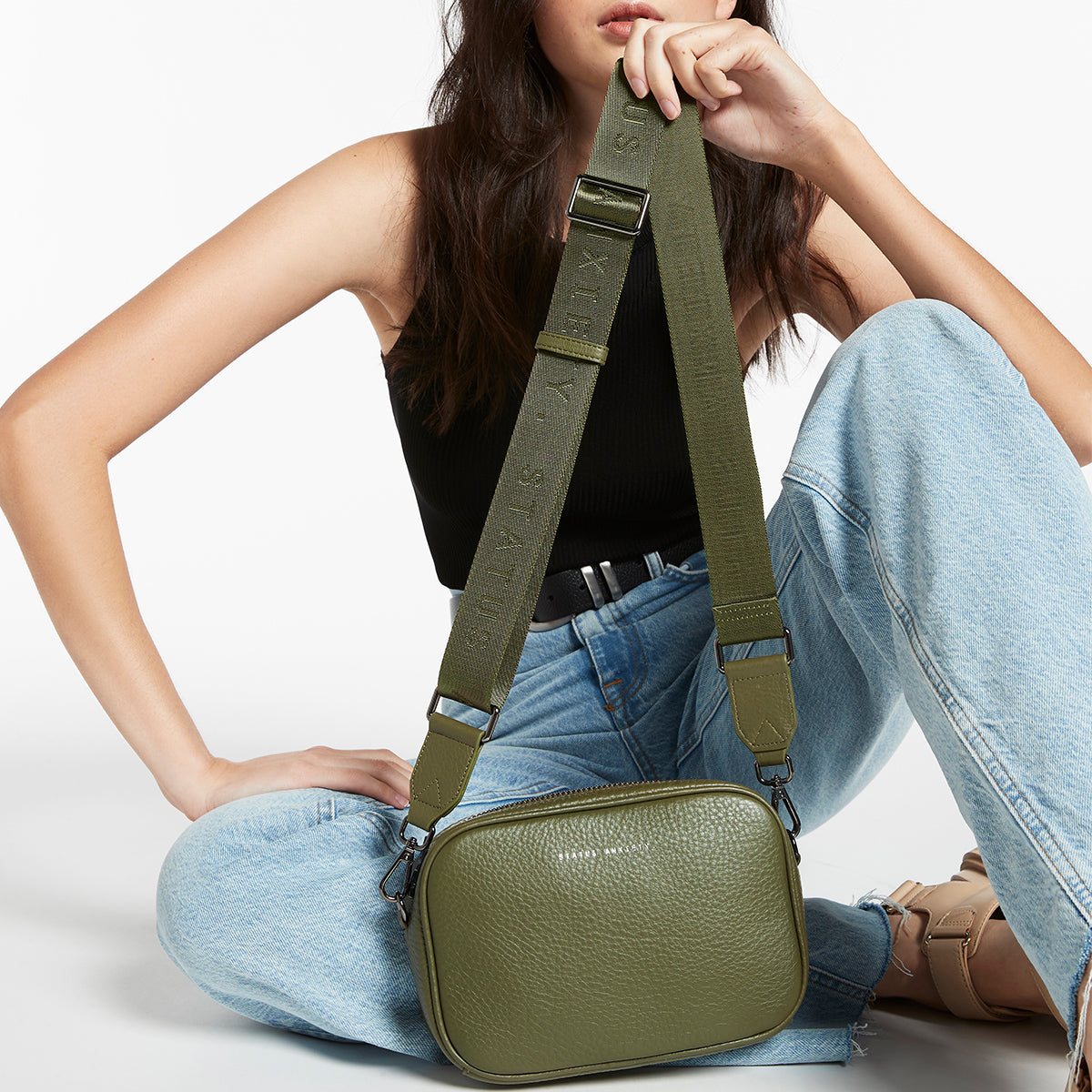 Status Anxiety Khaki Web Strap for Bags