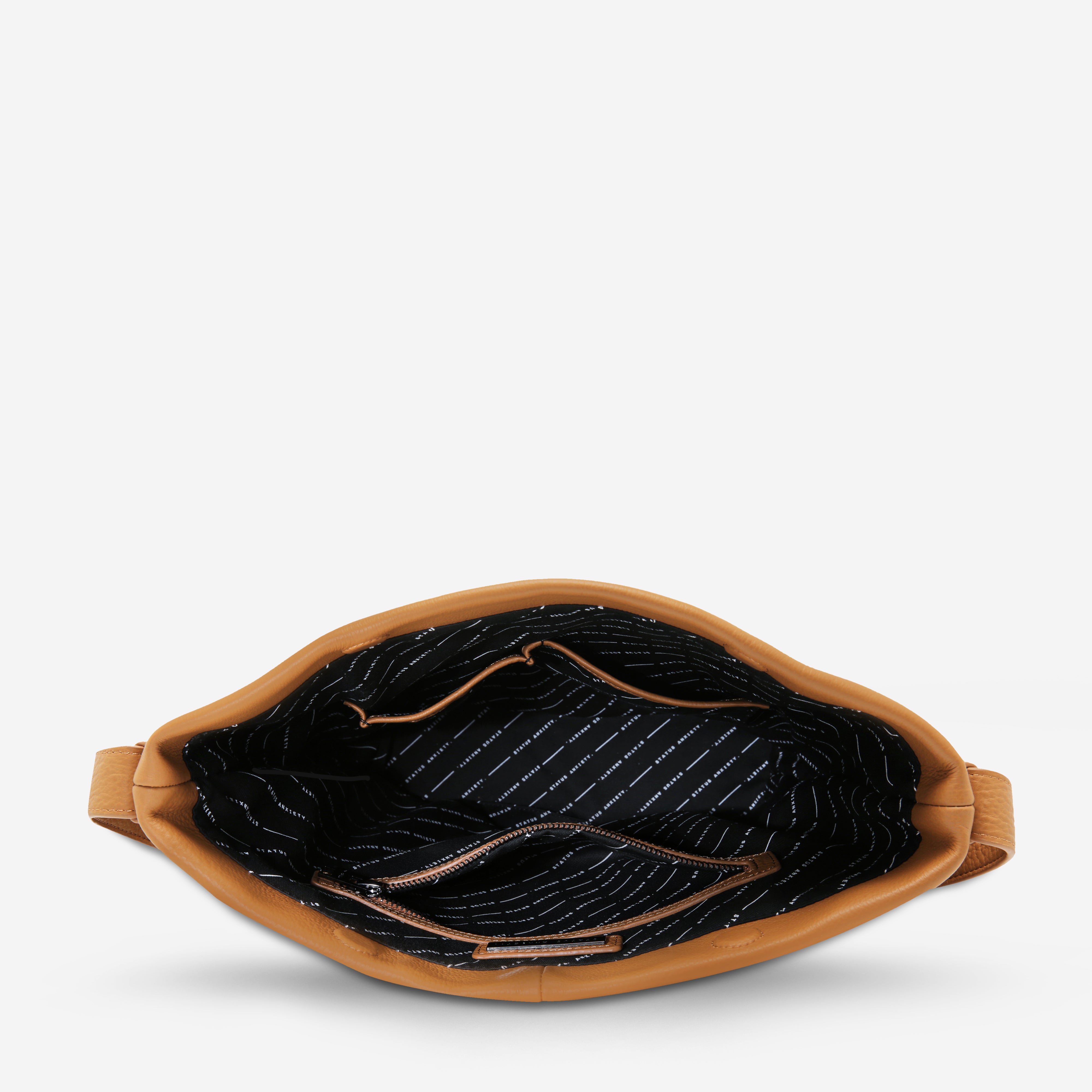 Brown Black Leopard Print Patent Leather Bag - Schandra