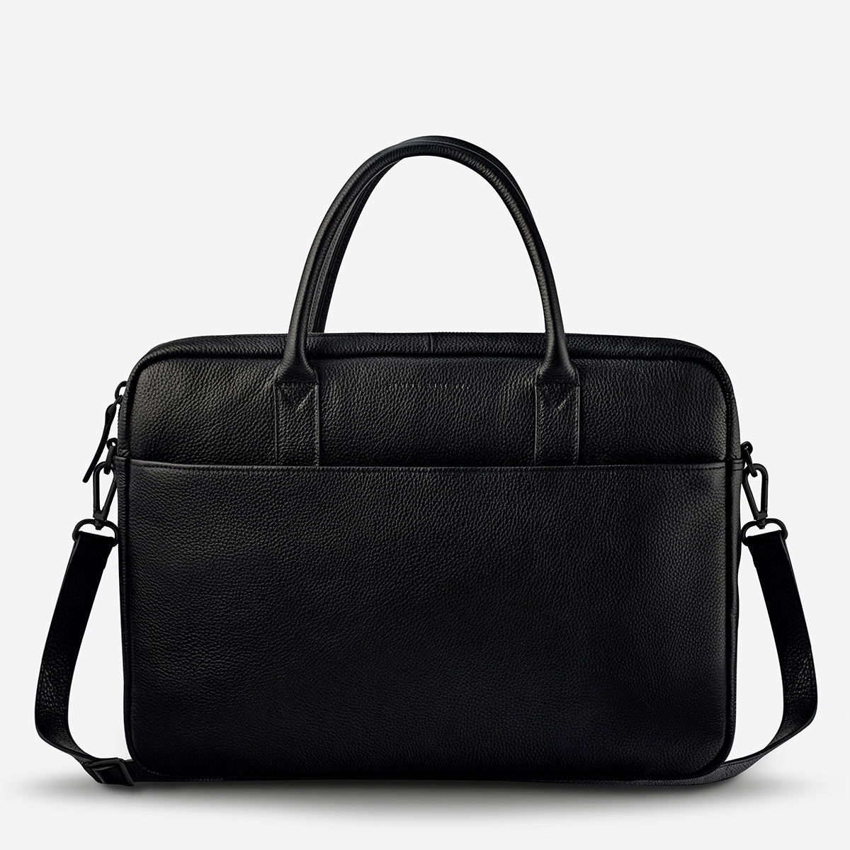 Status Anxiety Risking All Leather Laptop Bag Black