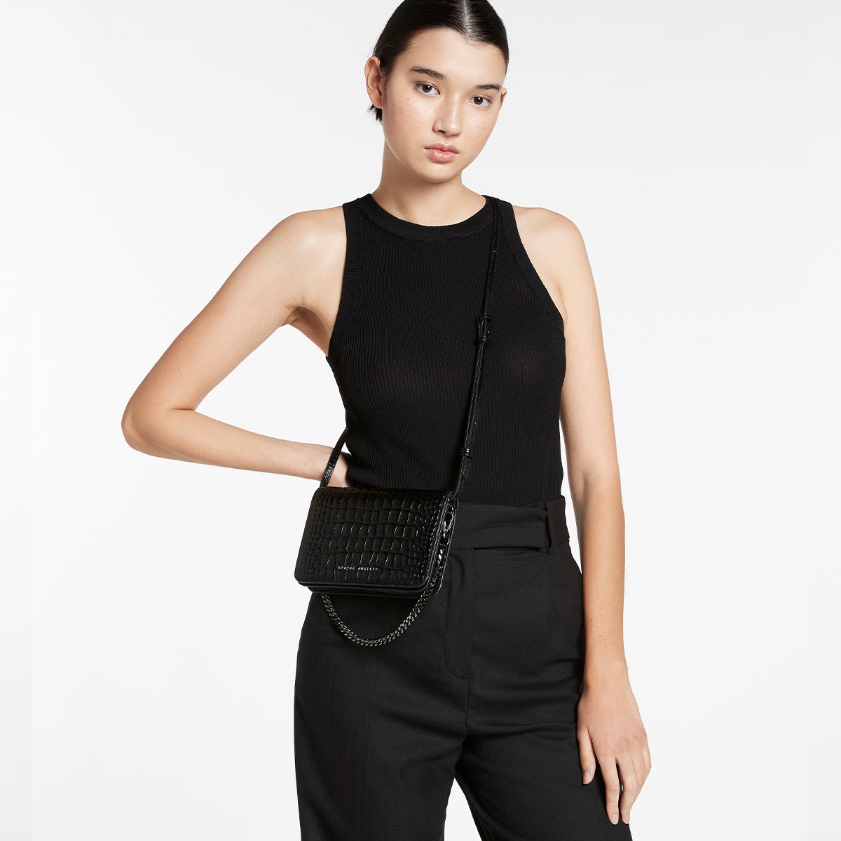 Status Anxiety She Burns Women's Leather Bag Black Croc