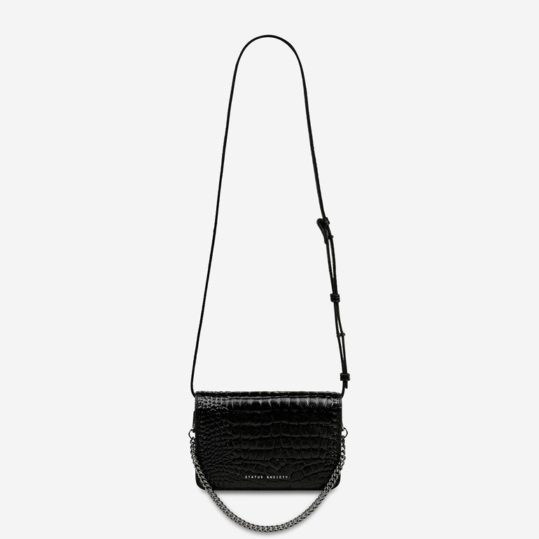 Status Anxiety She Burns Women's Leather Bag Black Croc