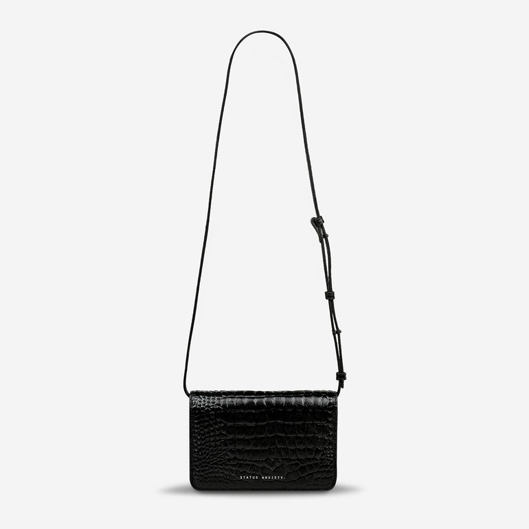 Status Anxiety She Burns Women's Leather Bag Black Croc