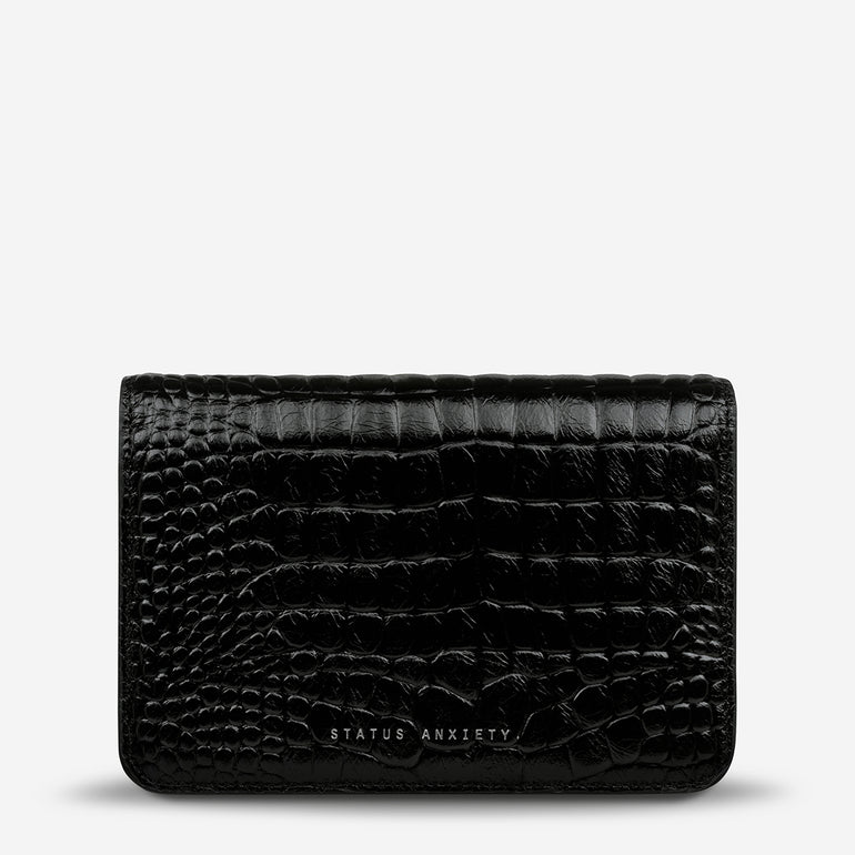 Status Anxiety She Burns Women's Leather Bag Black Croc