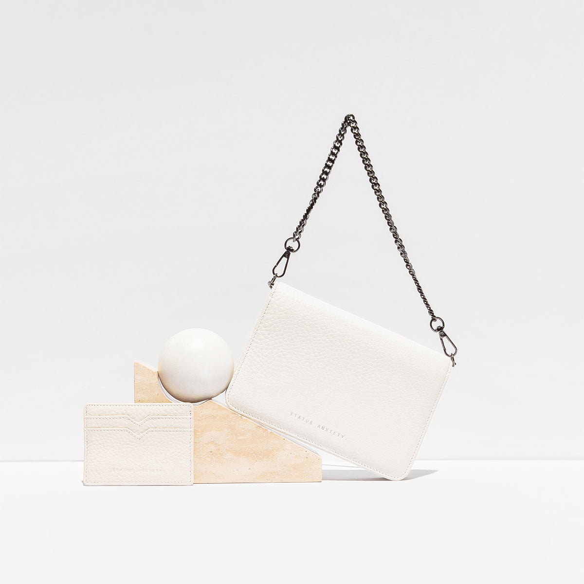 Status Anxiety She Burns Women's Leather Bag Chalk