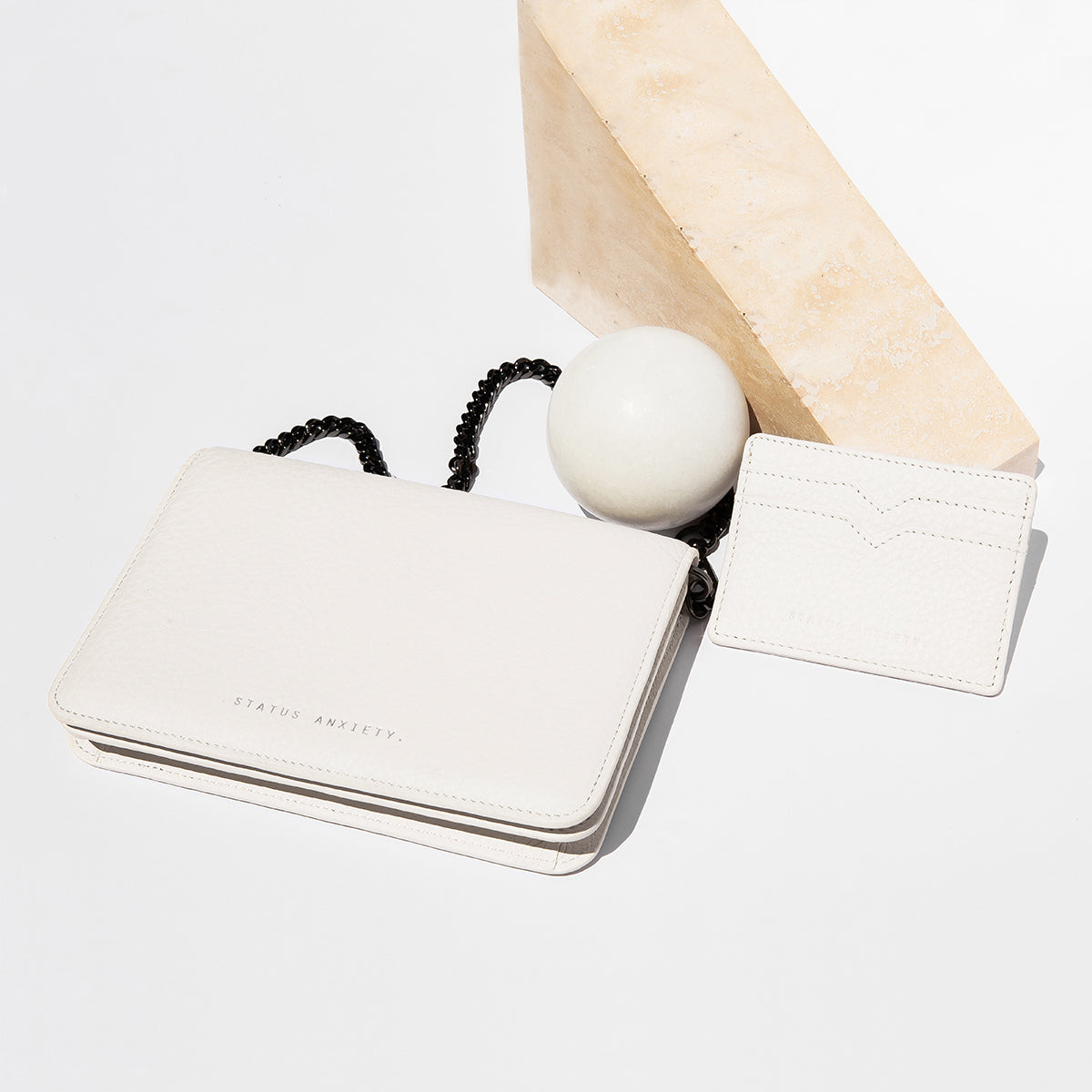 Status Anxiety She Burns Women's Leather Bag Chalk