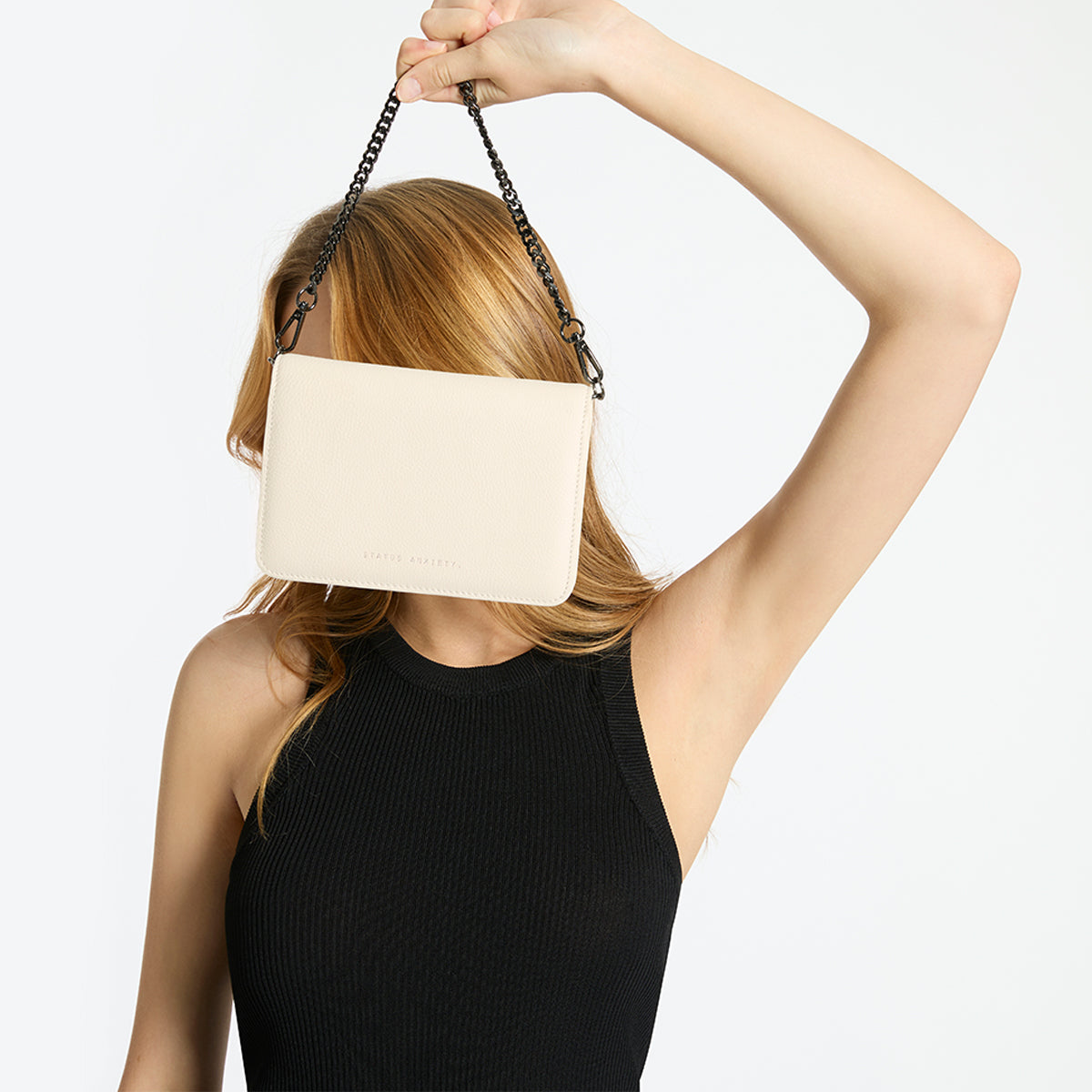 Status Anxiety She Burns Women's Leather Bag Chalk