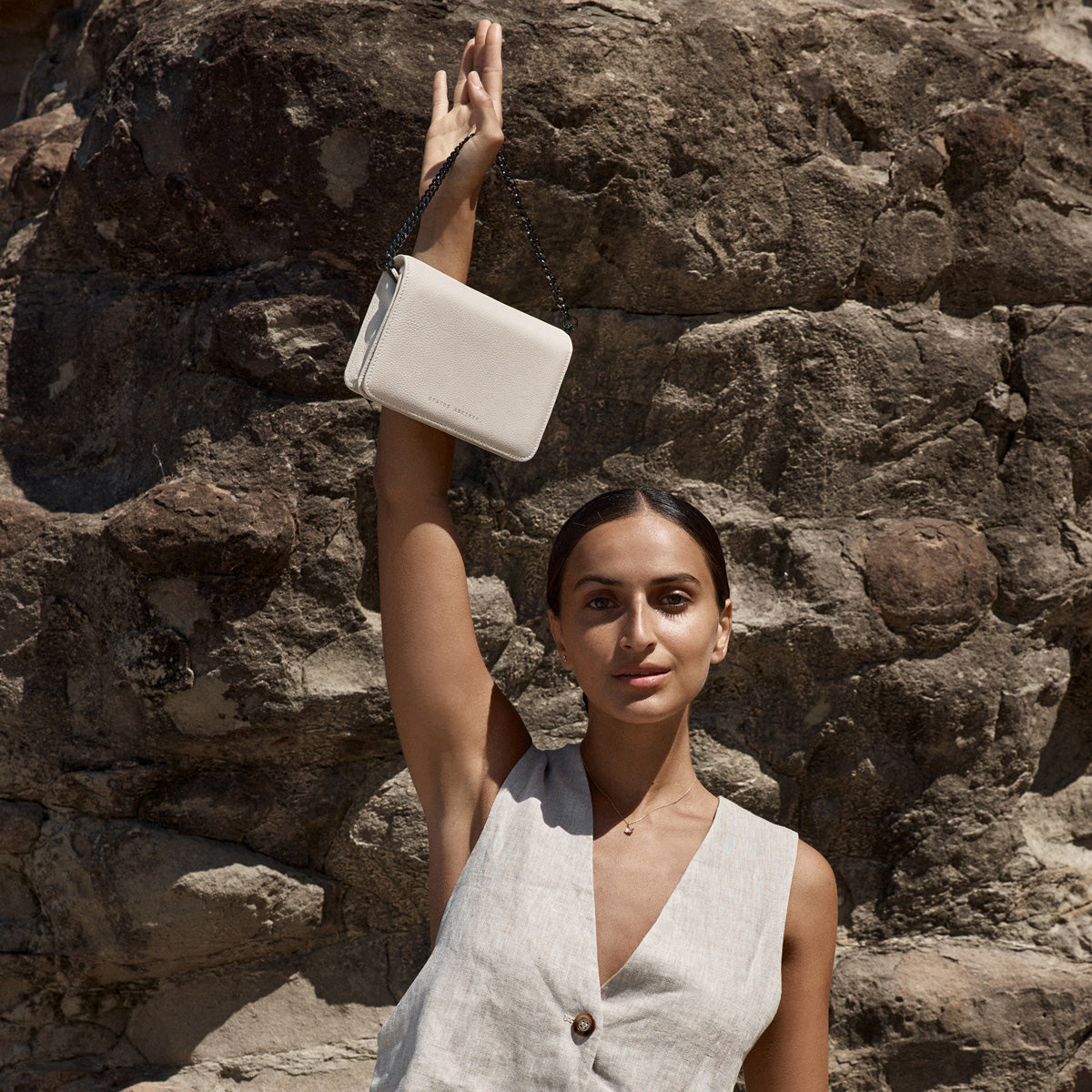 Status Anxiety She Burns Women's Leather Bag Chalk