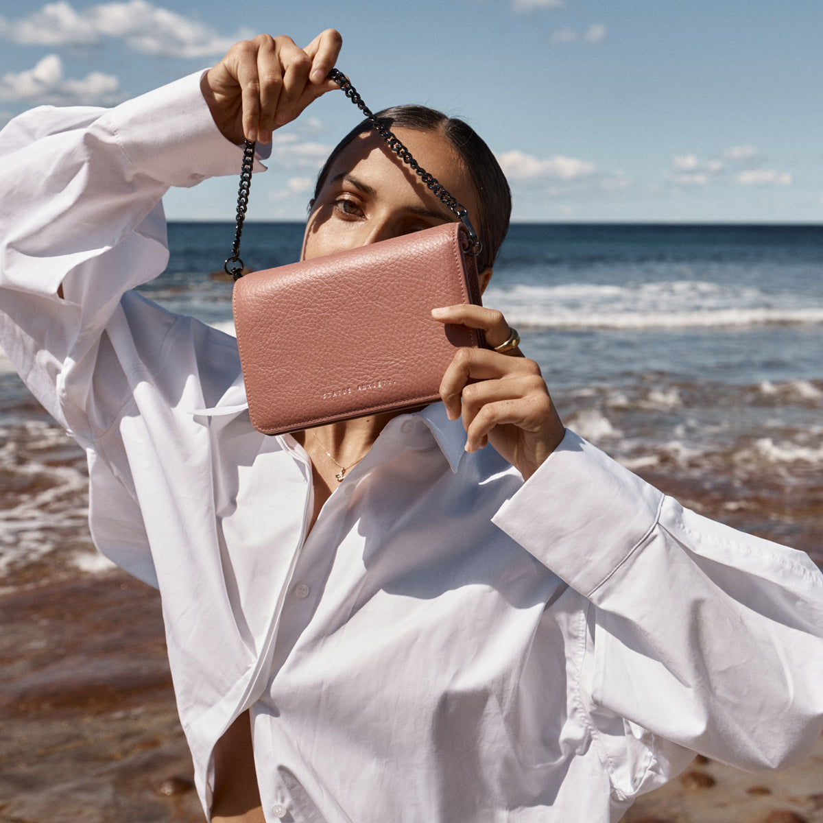 Status Anxiety She Burns Women's Leather Bag Dusty Rose