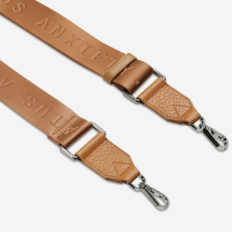 Status Anxiety Tan Web Strap for Bags