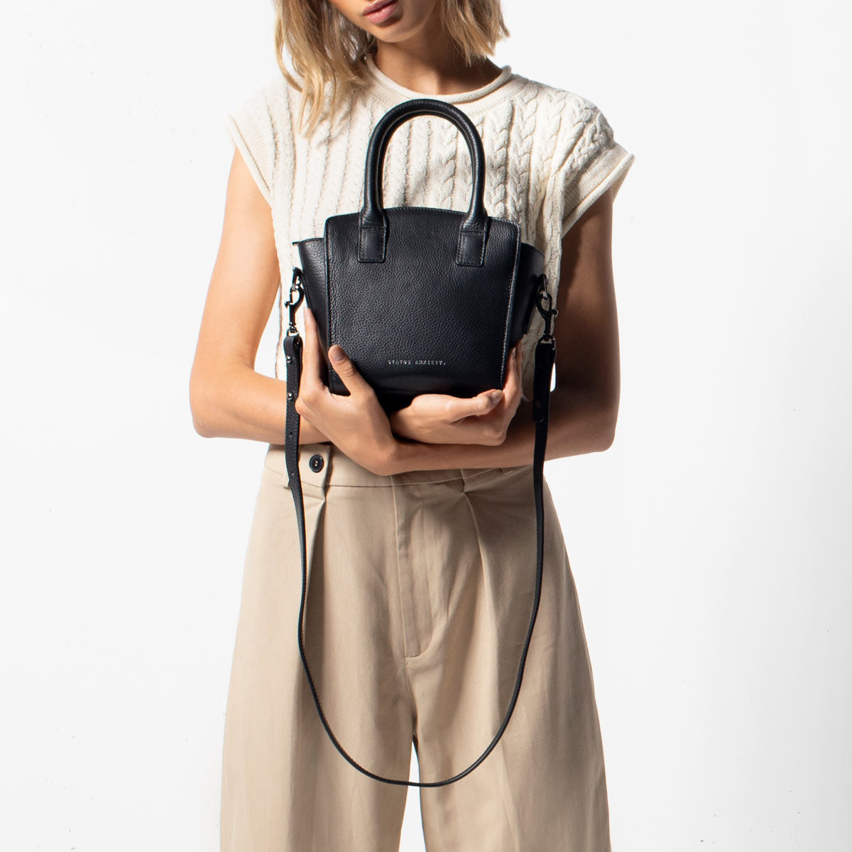 Status Anxiety Worst Behind Us Women's Leather Bag Black