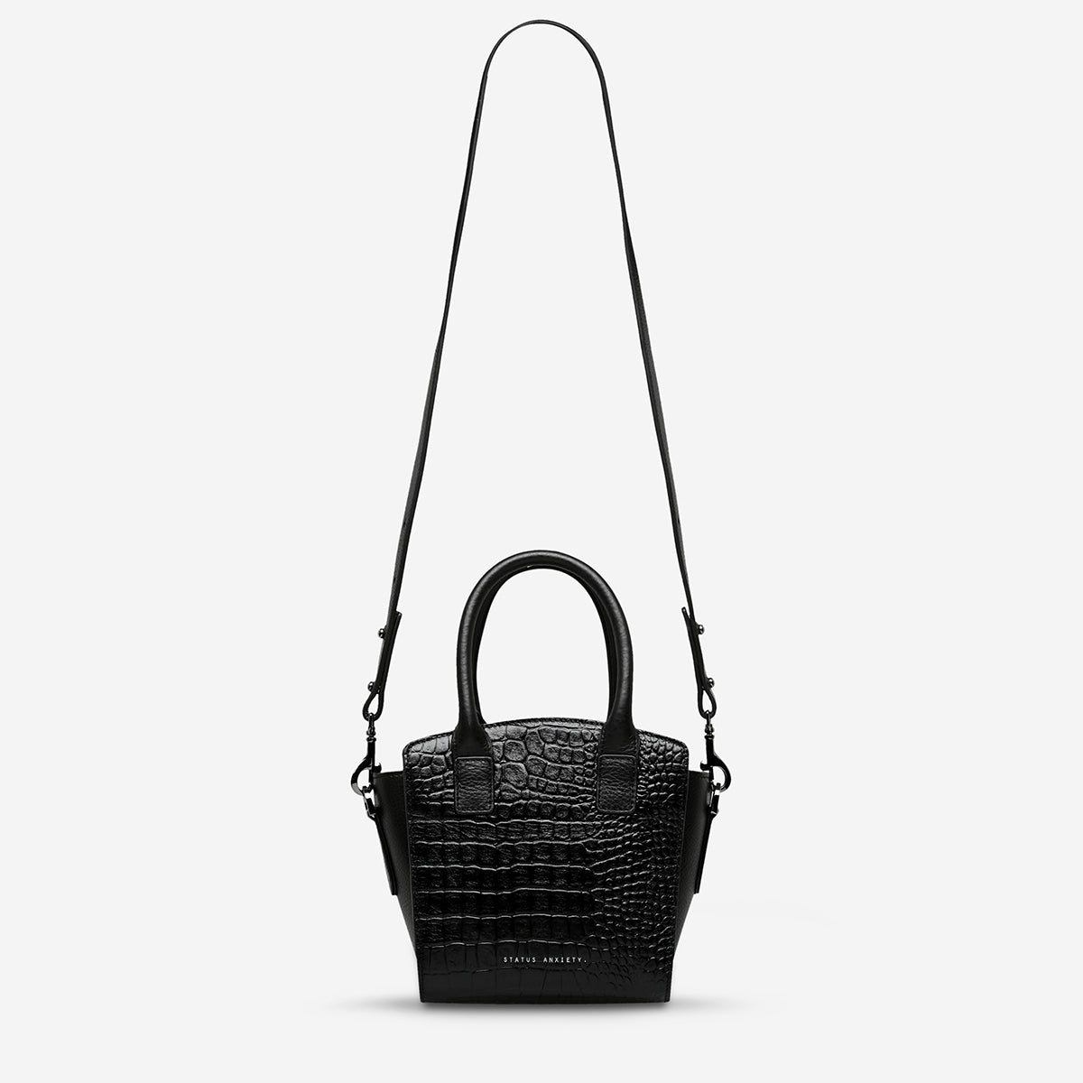 Status Anxiety Worst Behind Us Women's Leather Bag Black Croc