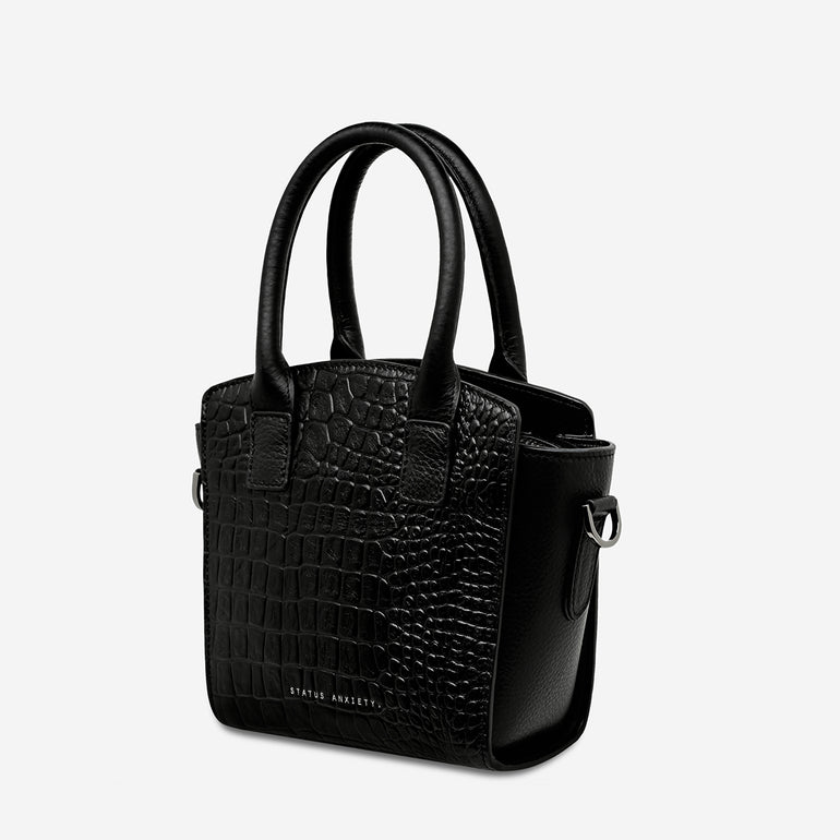 Status Anxiety Worst Behind Us Women's Leather Bag Black Croc