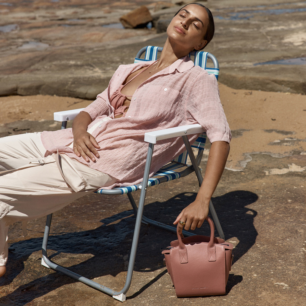 Status Anxiety Worst Behind Us Women's Leather Bag Dusty Rose
