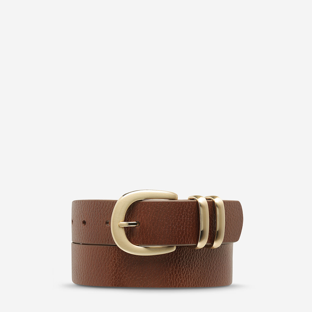 Let it Be Women's Tan Leather Belt | Status Anxiety®