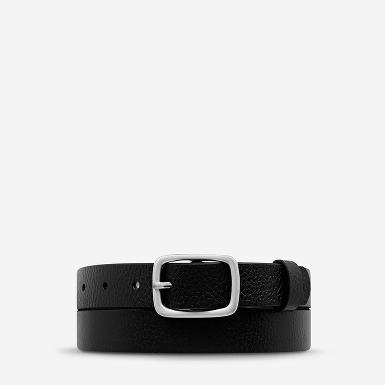 Status Anxiety Nobody's Fault Women's Leather Belt Black/Silver