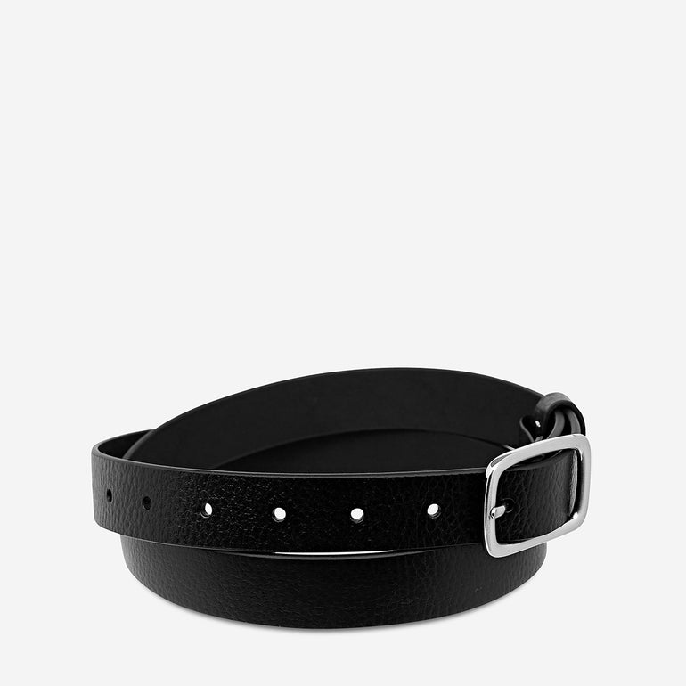 Status Anxiety Nobody's Fault Women's Leather Belt Black/Silver