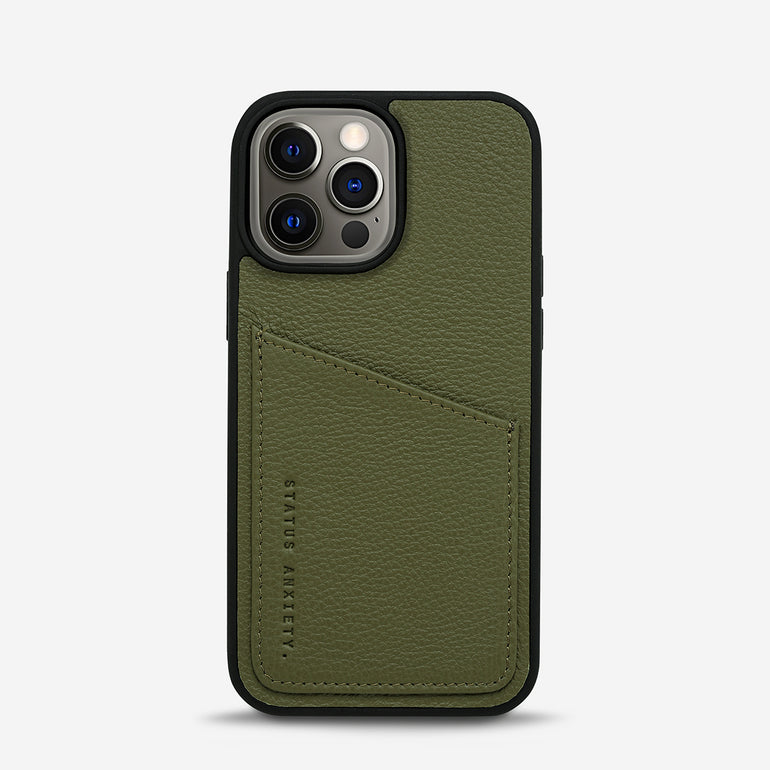 Status Anxiety Who's Who Leather iPhone Cases Khaki
