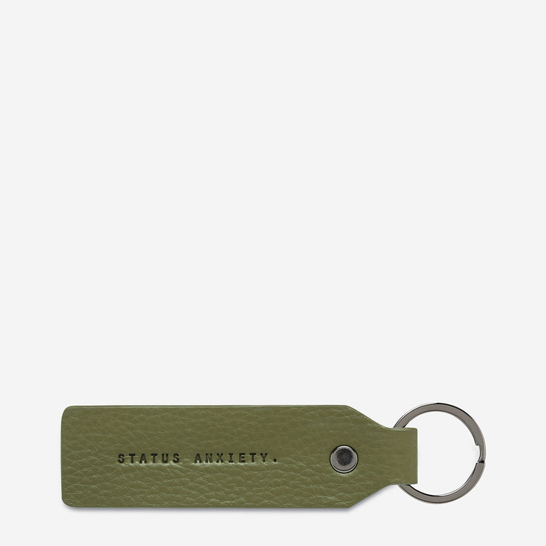 Status Anxiety Make Your Move Leather Keyring Khaki