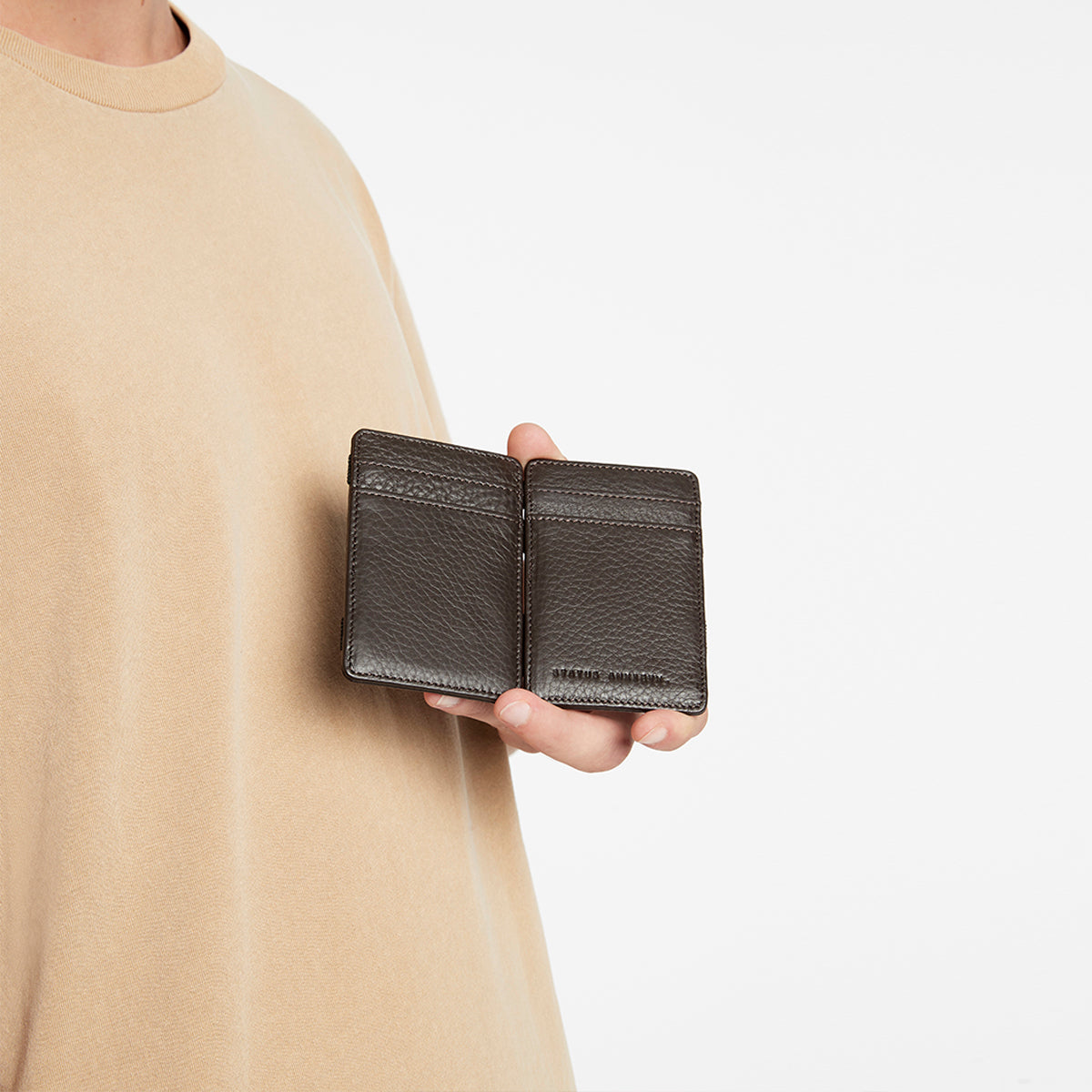 Status Anxiety Magic Flip Men's Leather Wallet Chocolate