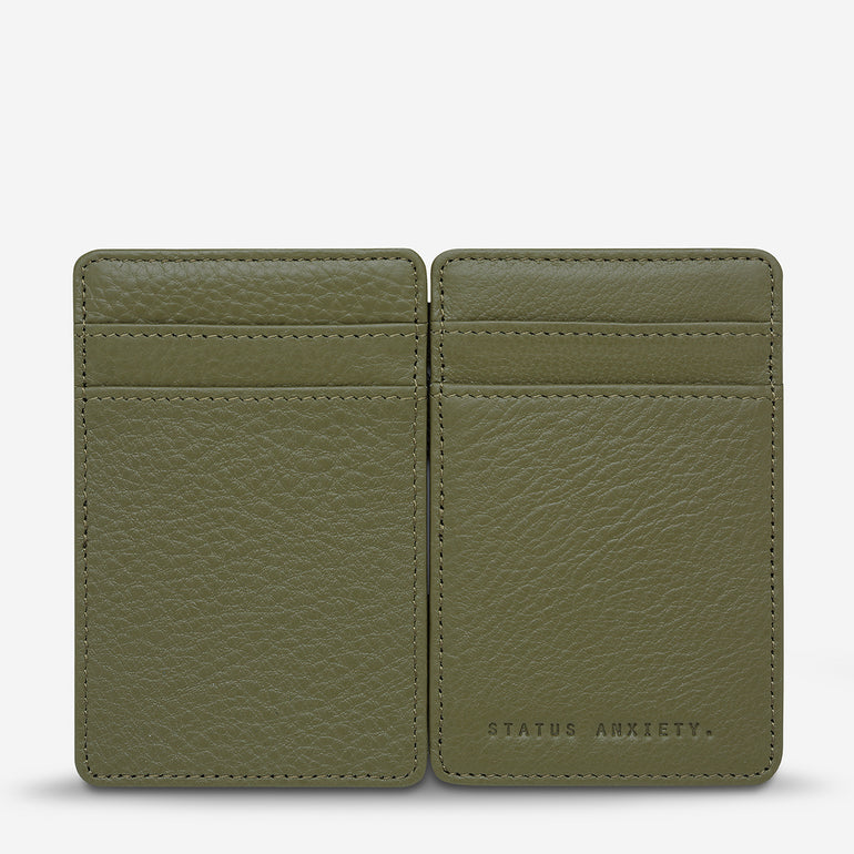 Status Anxiety Magic Flip Men's Leather Wallet Khaki