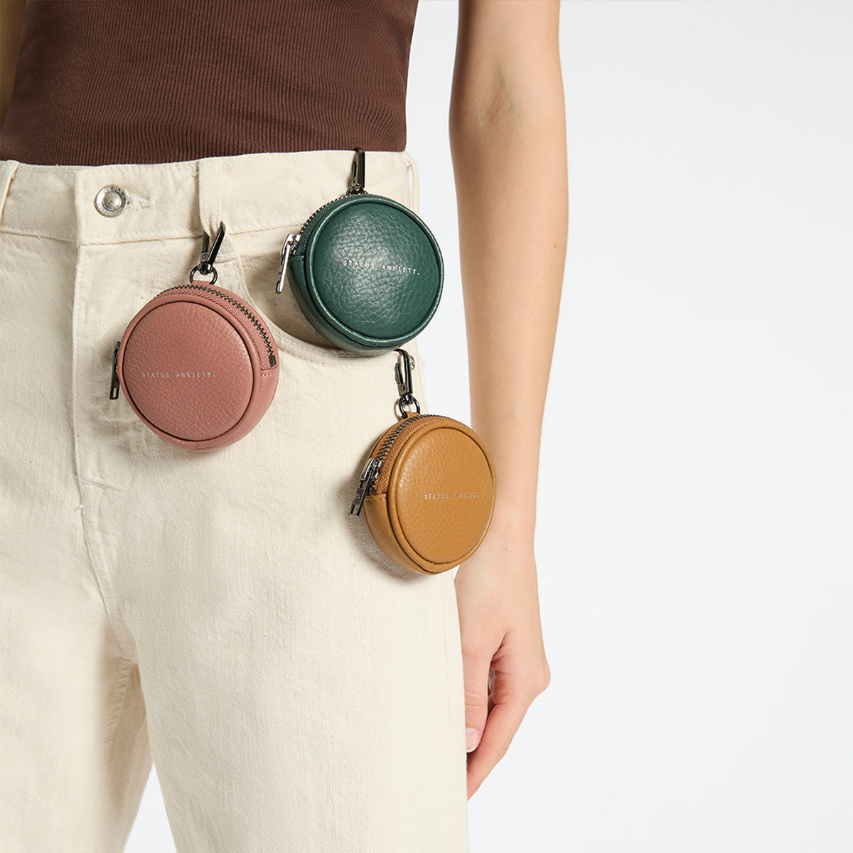 Status Anxiety Go With Me Women's Leather Pouch Tan