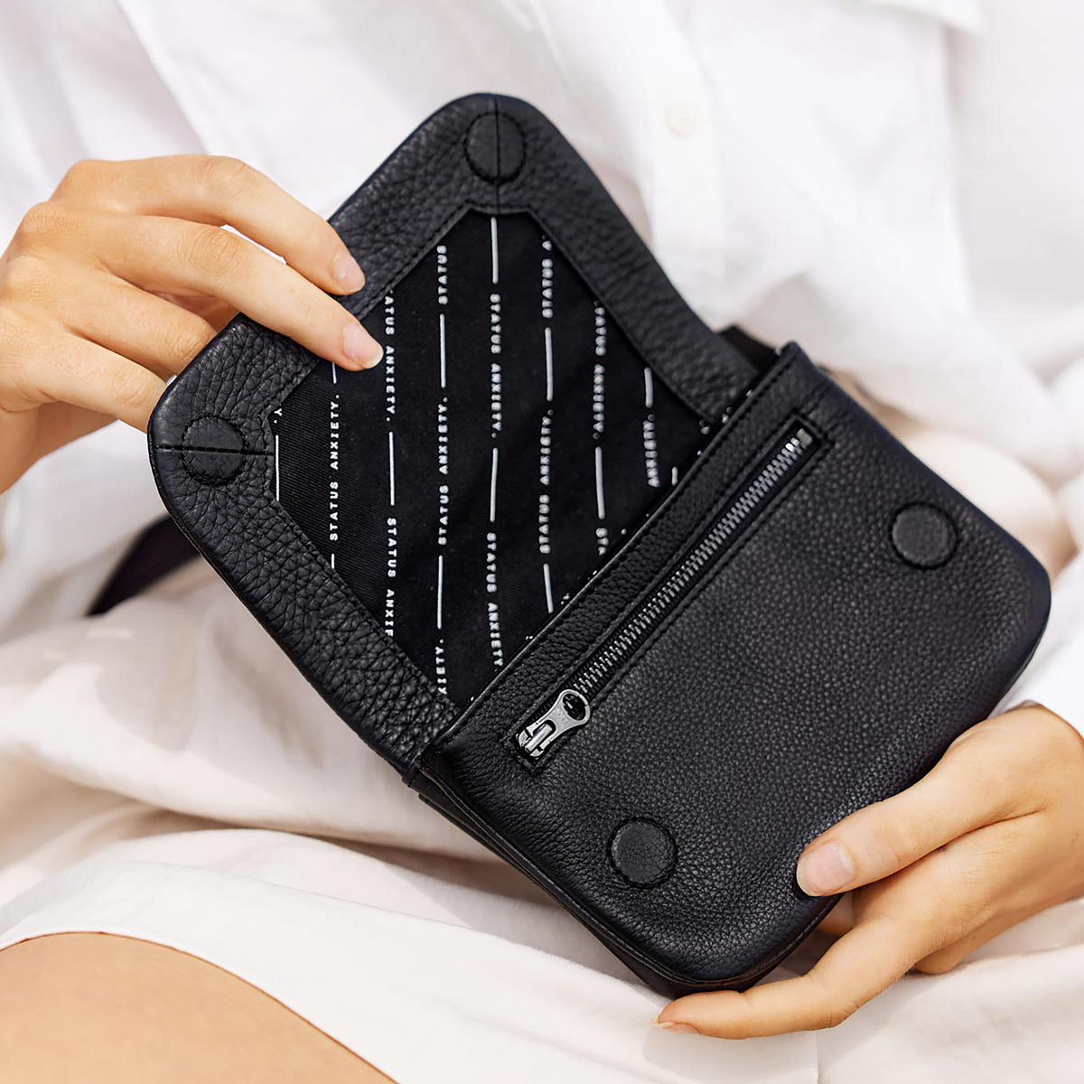 Status Anxiety Impermanent Women's Leather Wallet Black