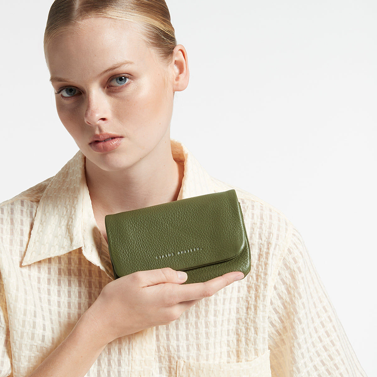 Status Anxiety Impermanent Women's Leather Wallet Khaki