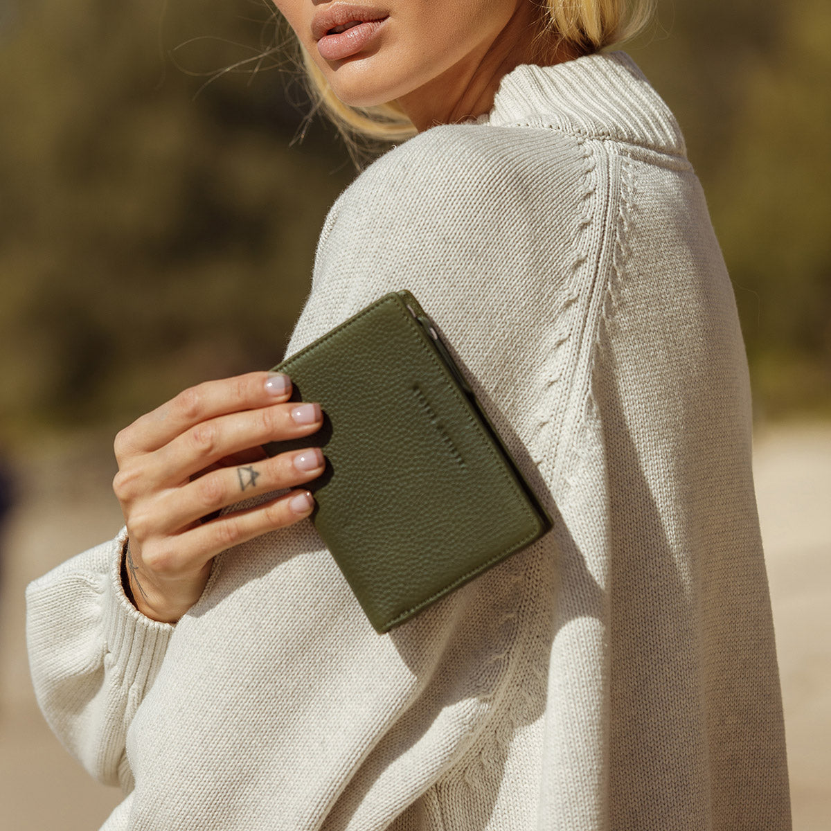 Status Anxiety Insurgency Women's Leather Wallet Khaki
