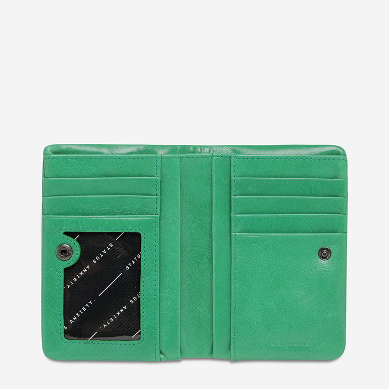 Status Anxiety Is Now Better Women's Leather Wallet Emerald