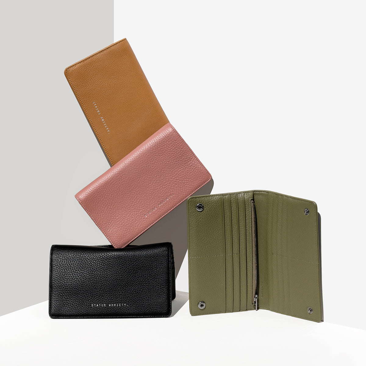 Status Anxiety Living Proof Women's Leather Wallet Khaki