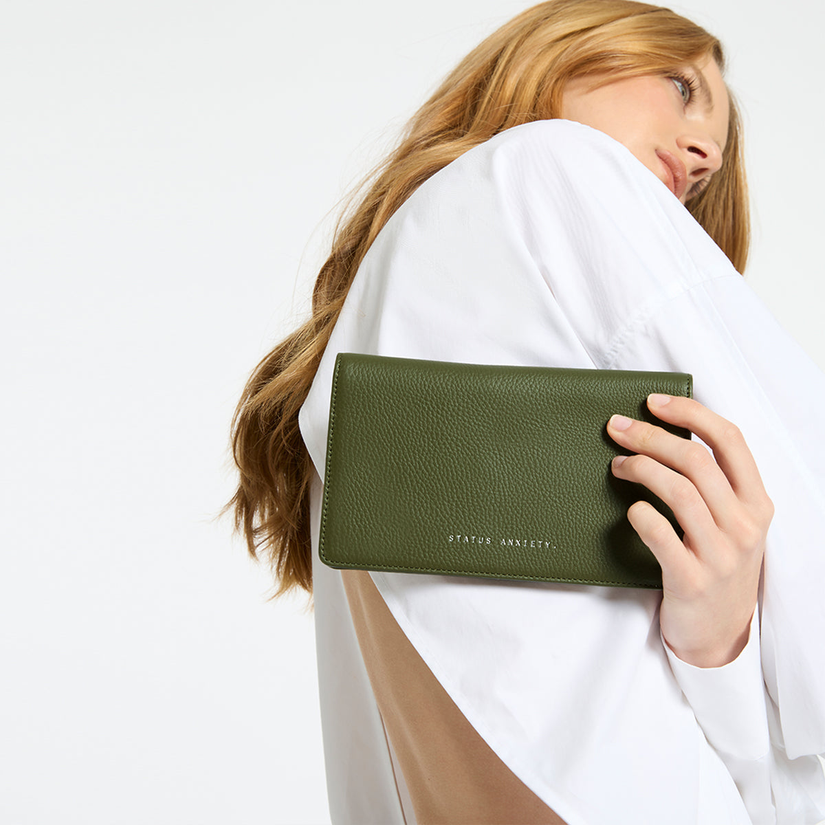 Status Anxiety Living Proof Women's Leather Wallet Khaki
