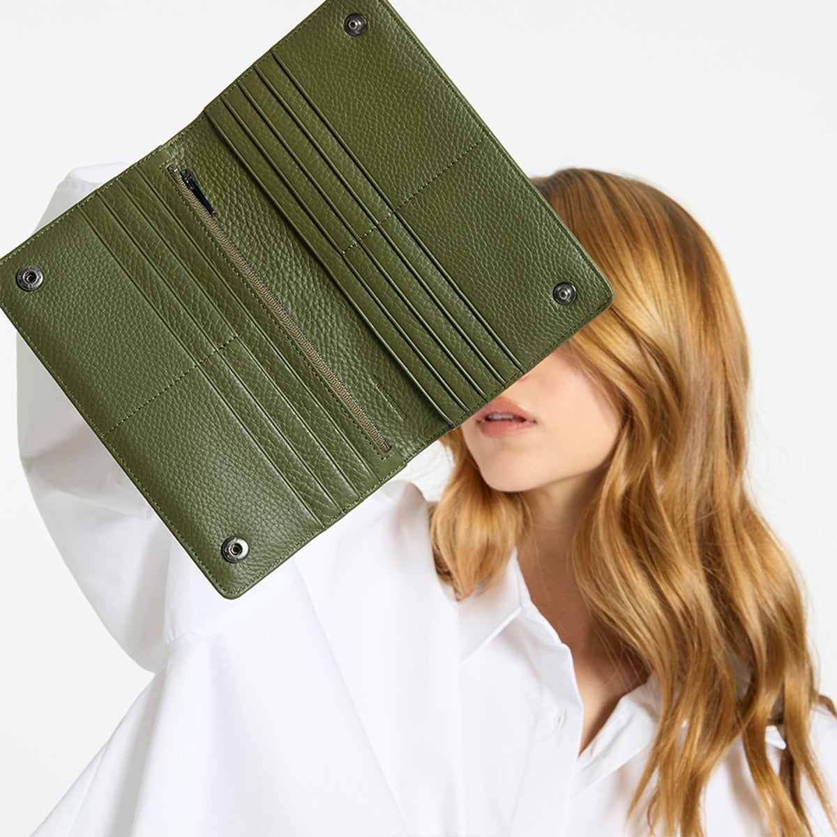 Status Anxiety Living Proof Women's Leather Wallet Khaki